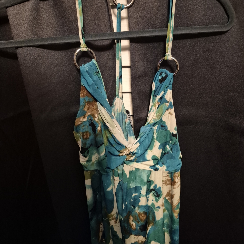 Wet Seal Turquoise and White Patterned Dress